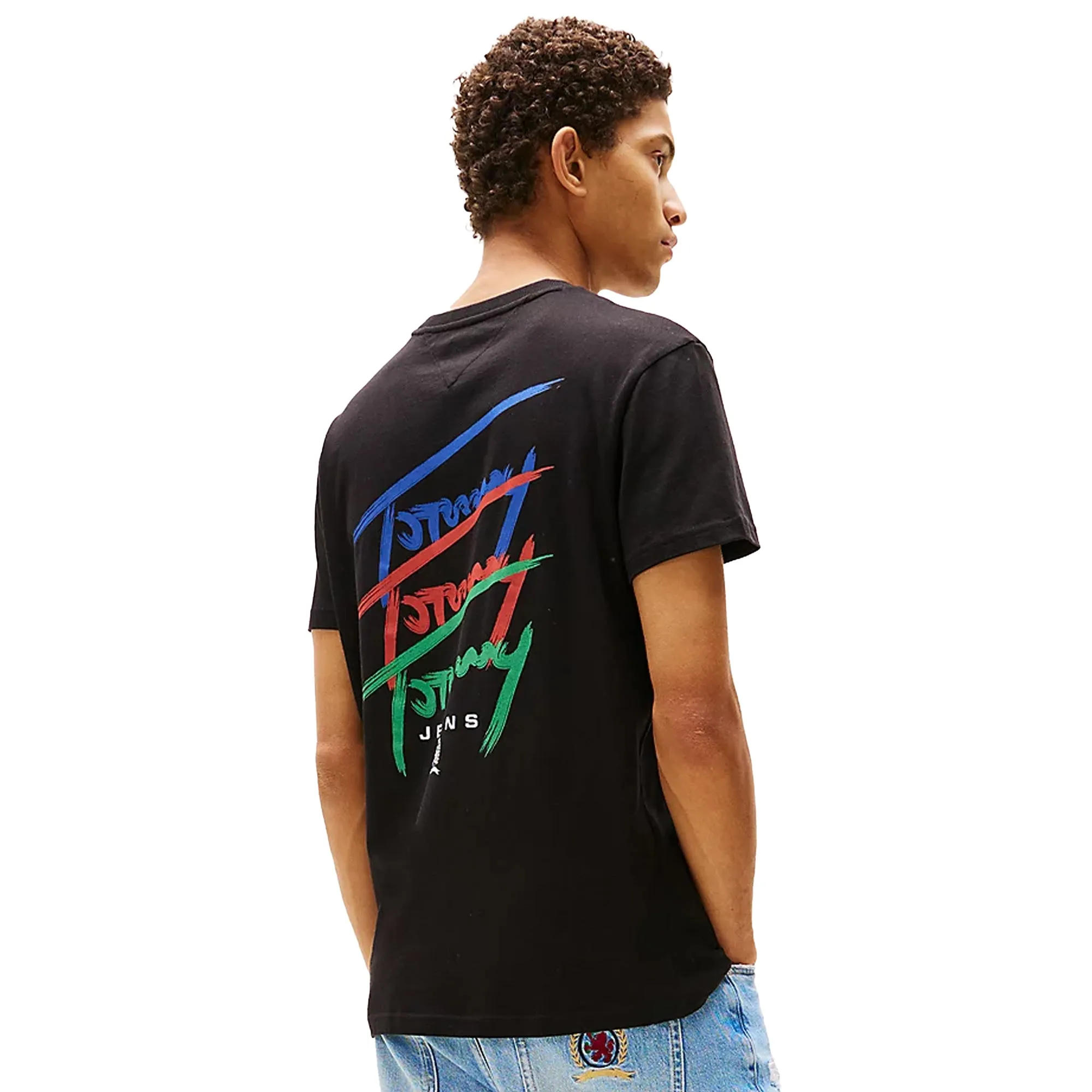Tommy Jeans 3 Colour Twisted Logo T-Shirt Black