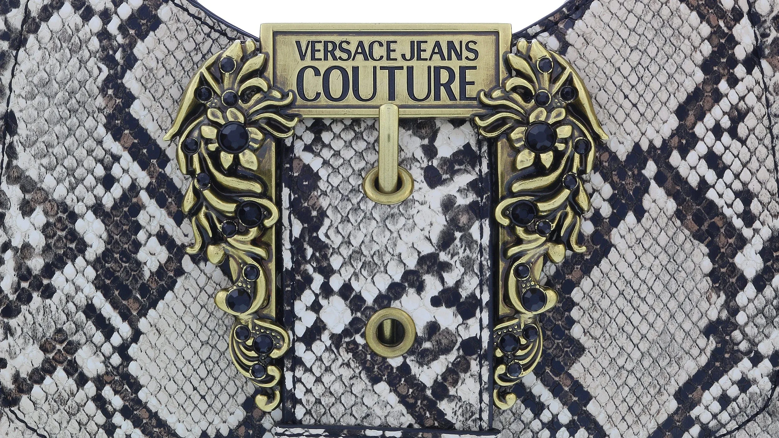 Versace Jeans Couture Beige Animal Print Hobo Print Shoulder Bag