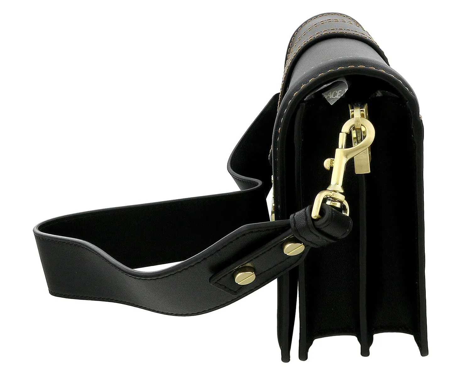 Versace Jeans Couture Black Black Buckle Crossbody Bag
