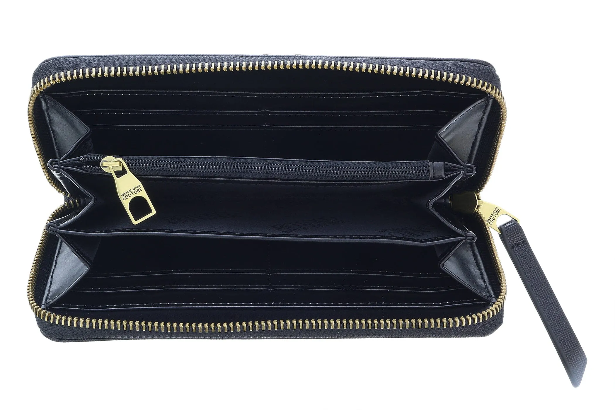 Versace Jeans Couture Black Signature All Around Zip Continental Wallet