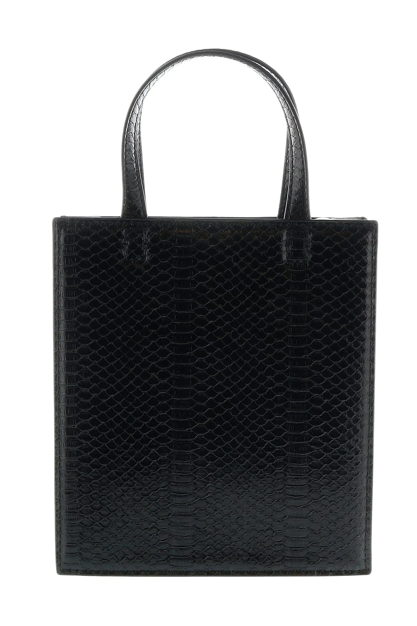 Versace Jeans Couture Black Snake Skin Embossed Small  Tote Bag
