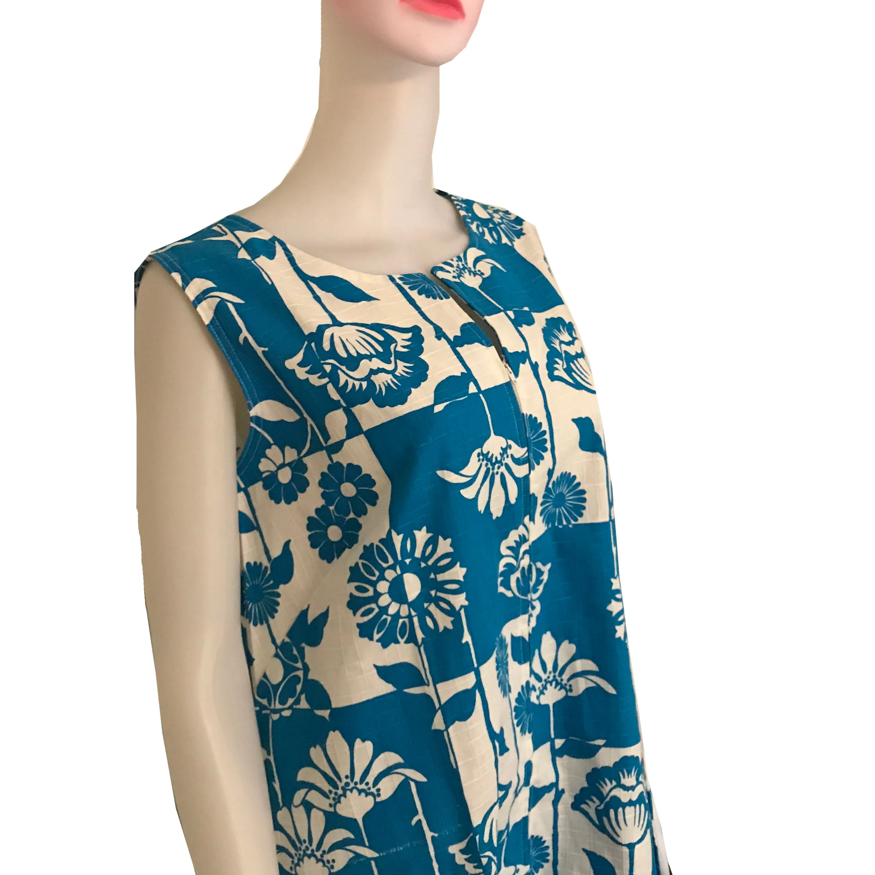 Vintage 1960s Floral Go-Ins Mod Sleeveless Shift Dress