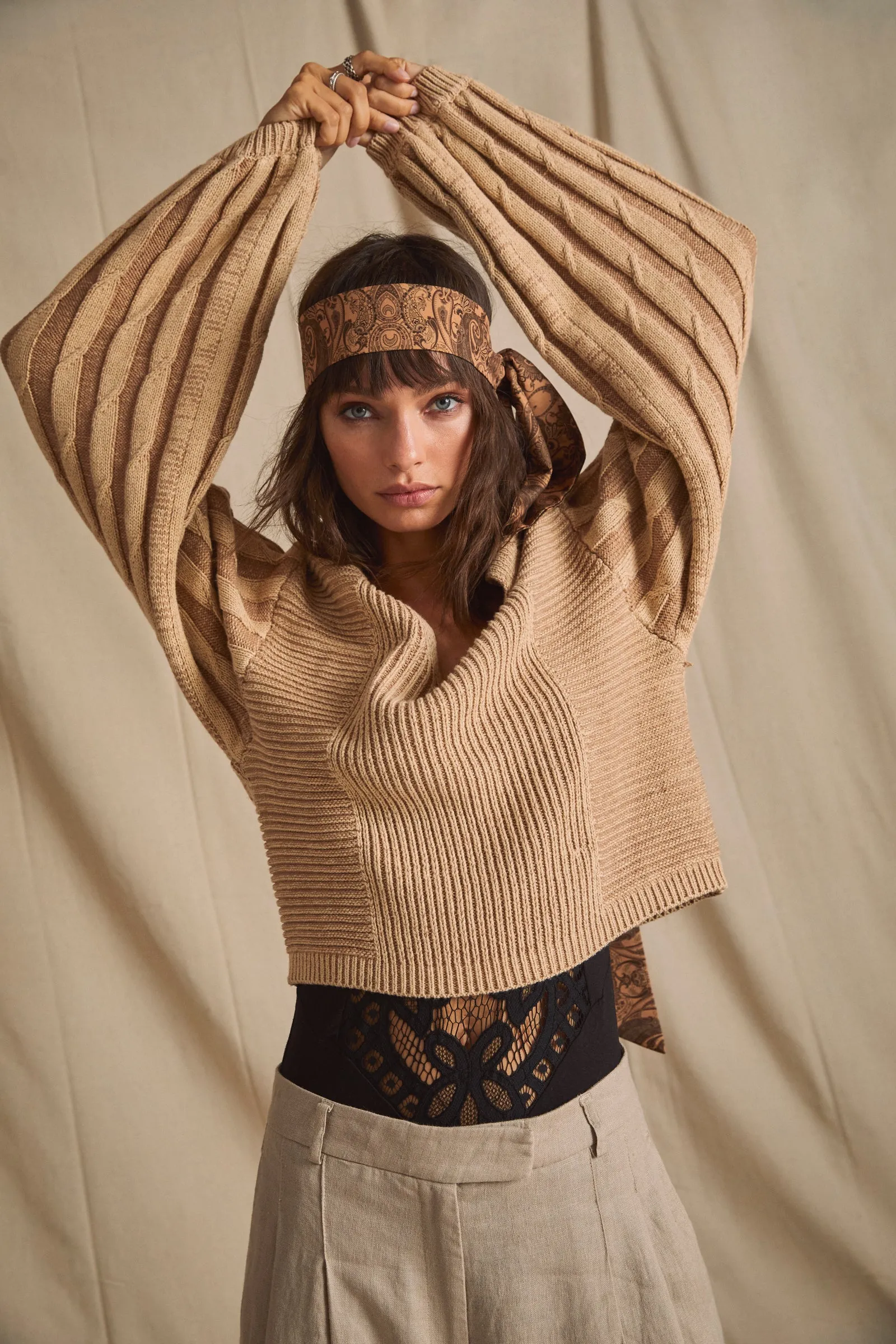 When It Rains V Neck Sweater