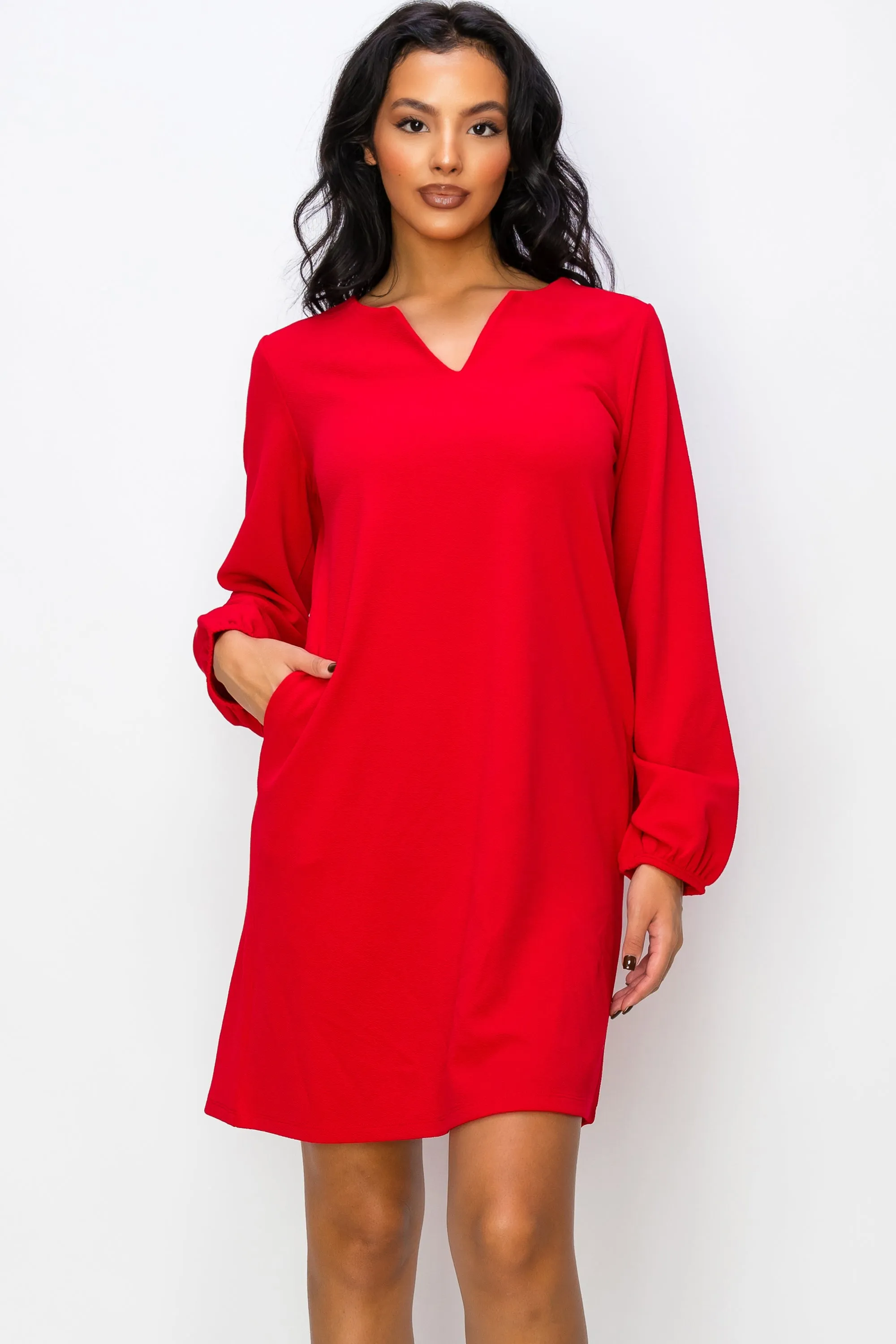Women's Long Sleeve Shift Dress