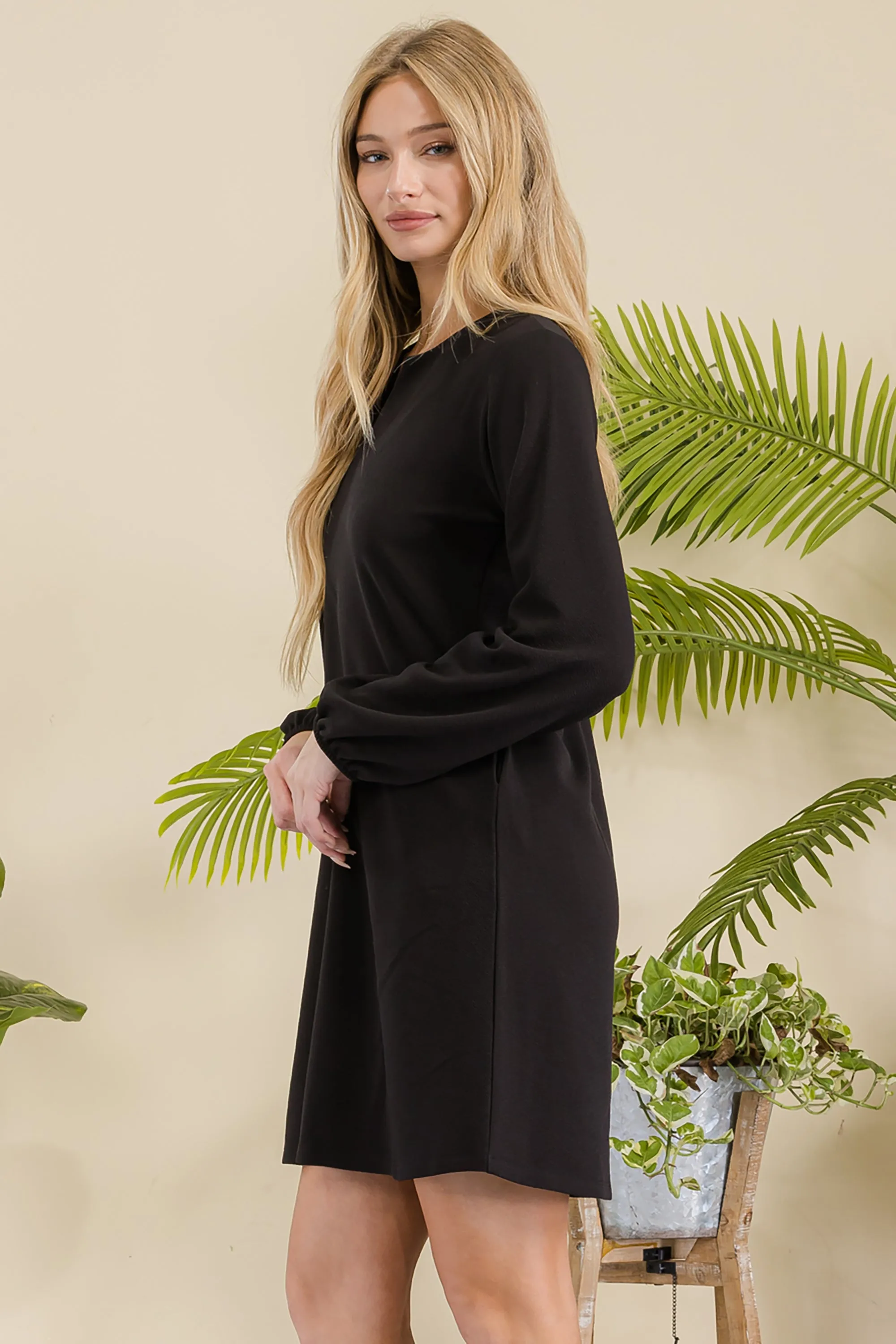 Women's Long Sleeve Shift Dress