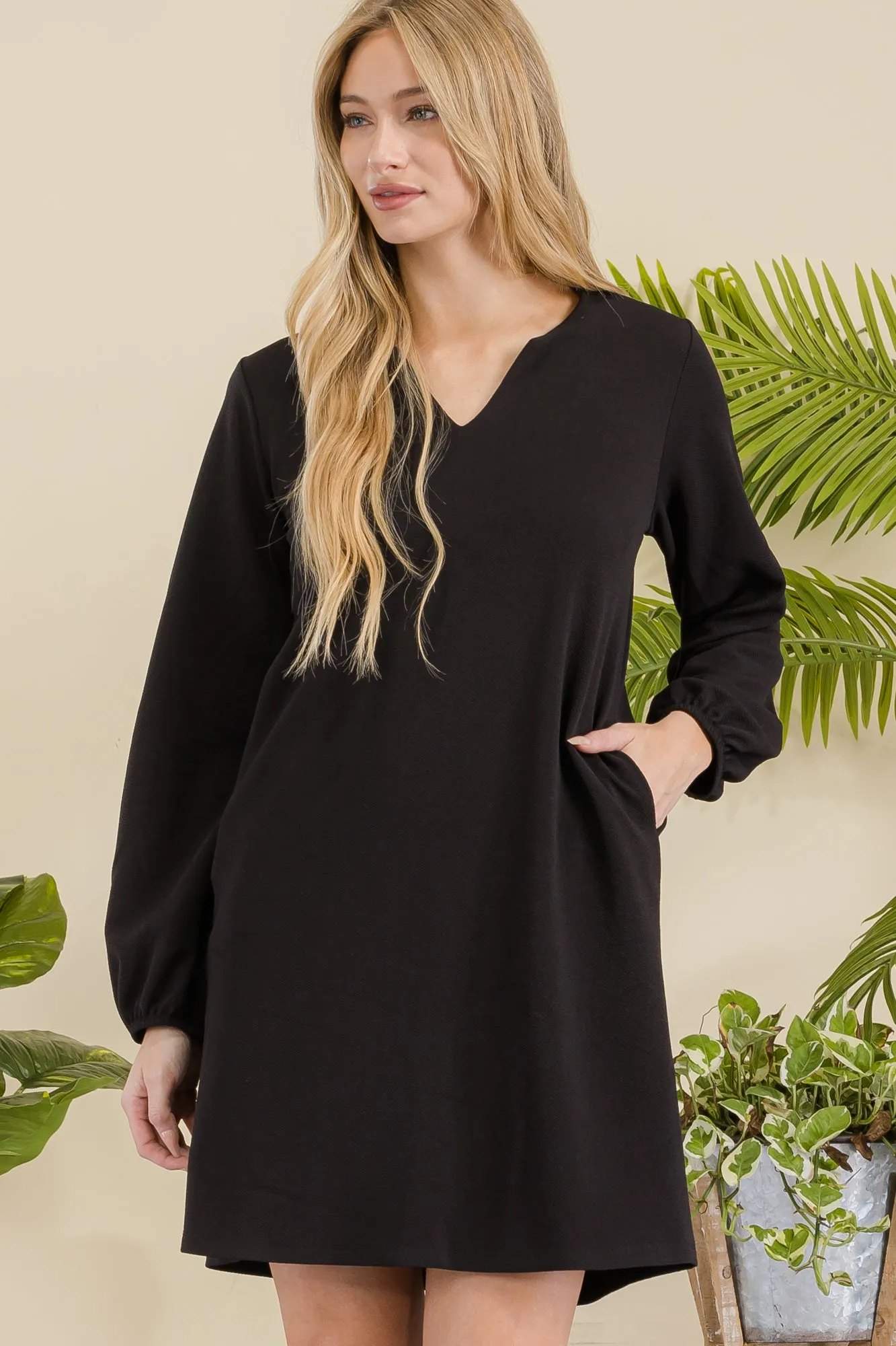 Women's Long Sleeve Shift Dress