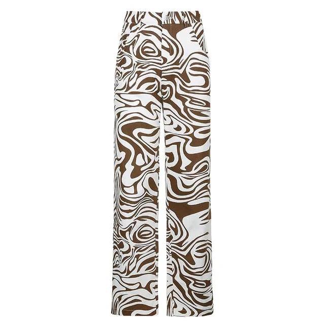 Zebra Print Straight Leg Jeans