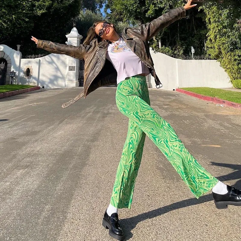 Zebra Print Straight Leg Jeans